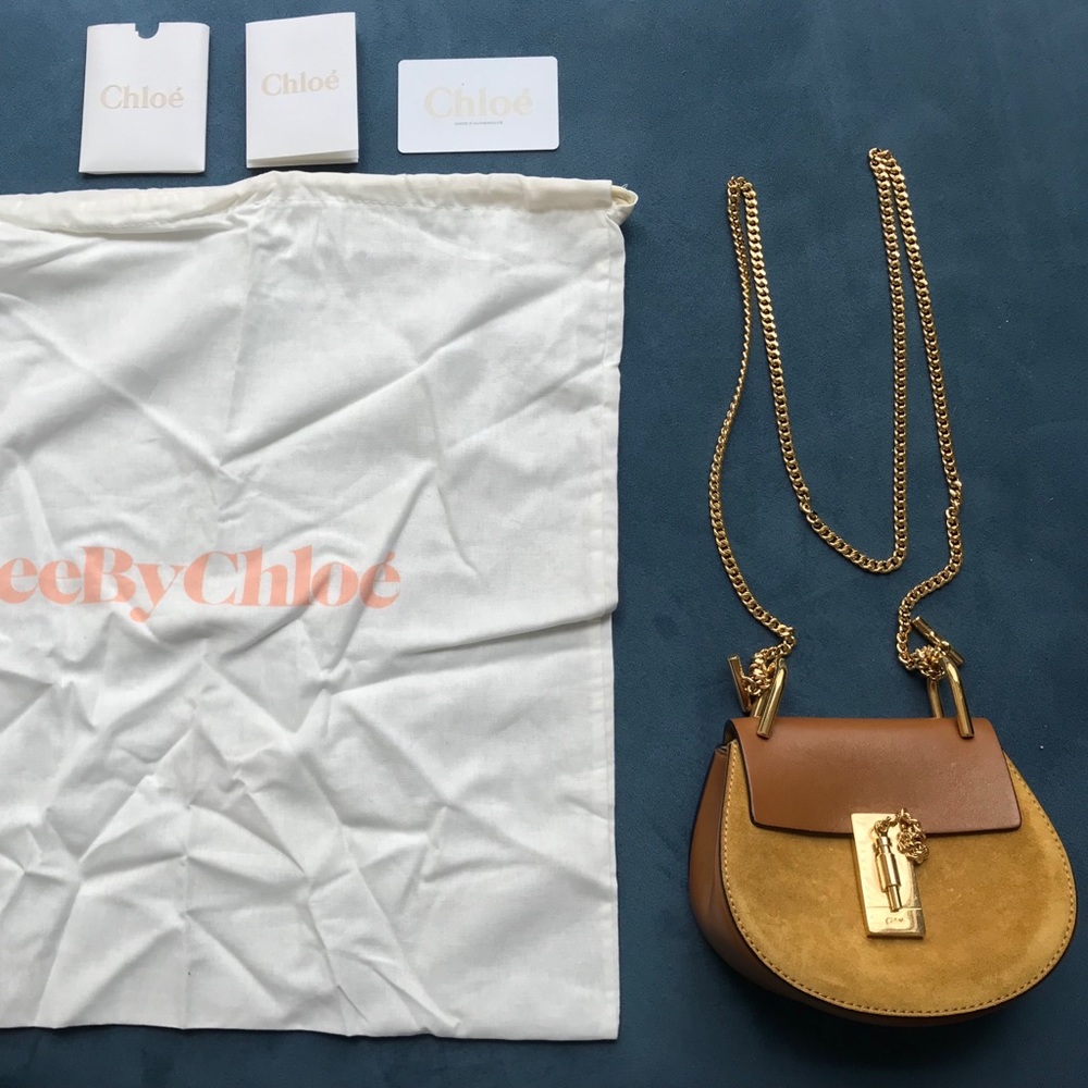 Chloé Drew Suede Mini Leather Cross Body Bag